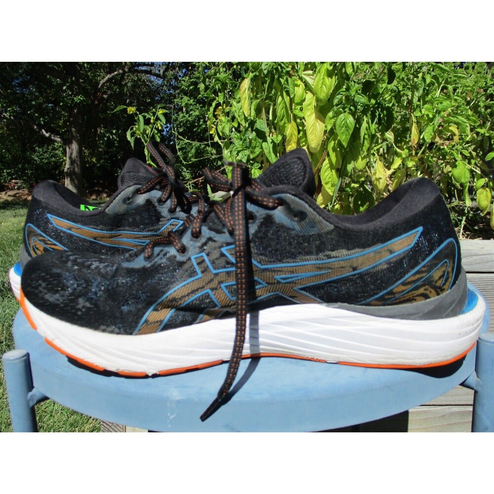 ASICS Gel Cumulus 23 Mens 9 Black Blue Orange Running Athletic Shoes 1011B012 - Picture 7 of 12